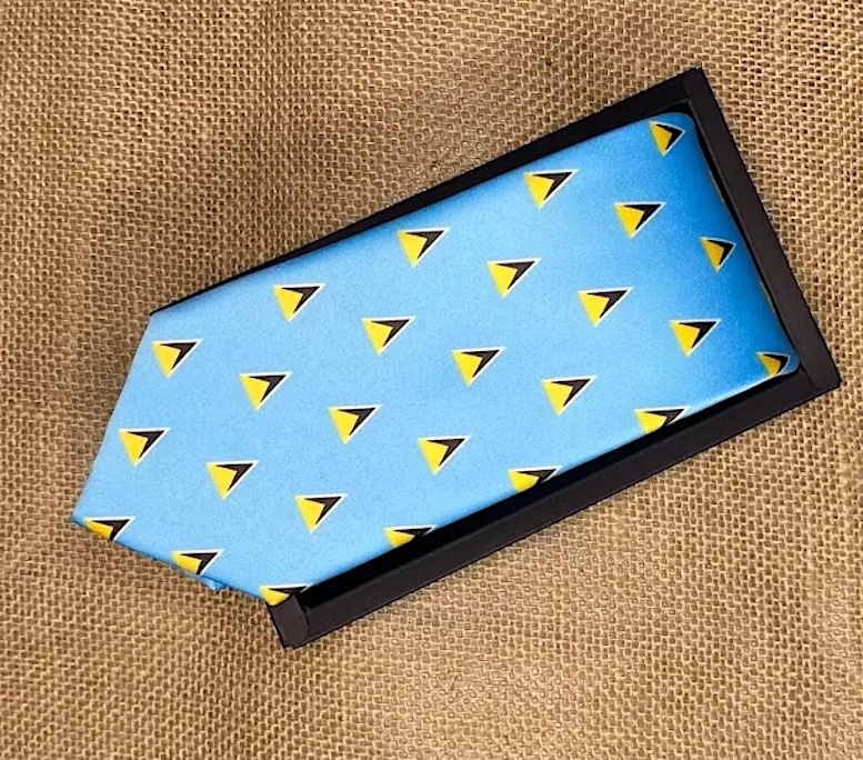 Custom embroidered ties displayed in gift boxes for weddings and graduations